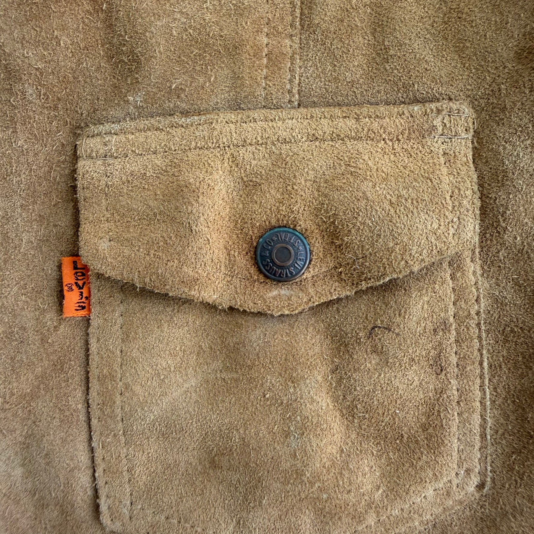 J- Vintage Levi's Orange Tab Suede Western Vest - M
