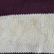 J- Vintage 90s Polo RL Embroidered Logo Maroon/Beige Striped Knit Sweater - L