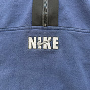 J- Vintage 90s Nike Embroidered Swoosh & Text Quarter Zip Hoodie - M