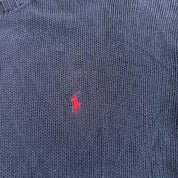 J- Vintage 90s Polo RL Embroidered Logo Navy Knit Sweater - L