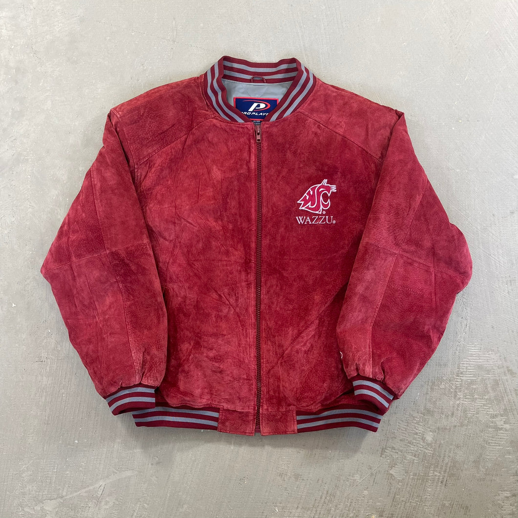 F- Vintage Washington State University Cougars Pro Player Suede Jacket