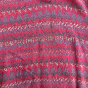 J- Vintage Baby Alpaca Patterned Henley Knit Sweater - L