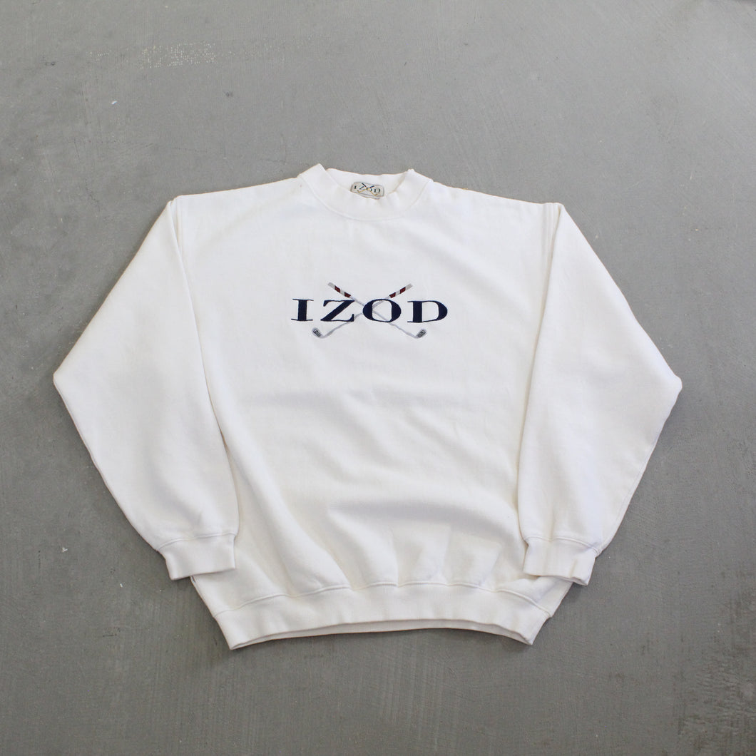 F- Vintage Izod Golf Embroidered Text Crewneck