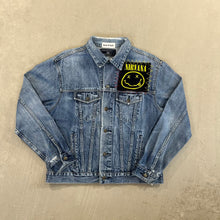 Load image into Gallery viewer, F- HOM AC/DC Nirvana Reworked Custom Denim Jacket
