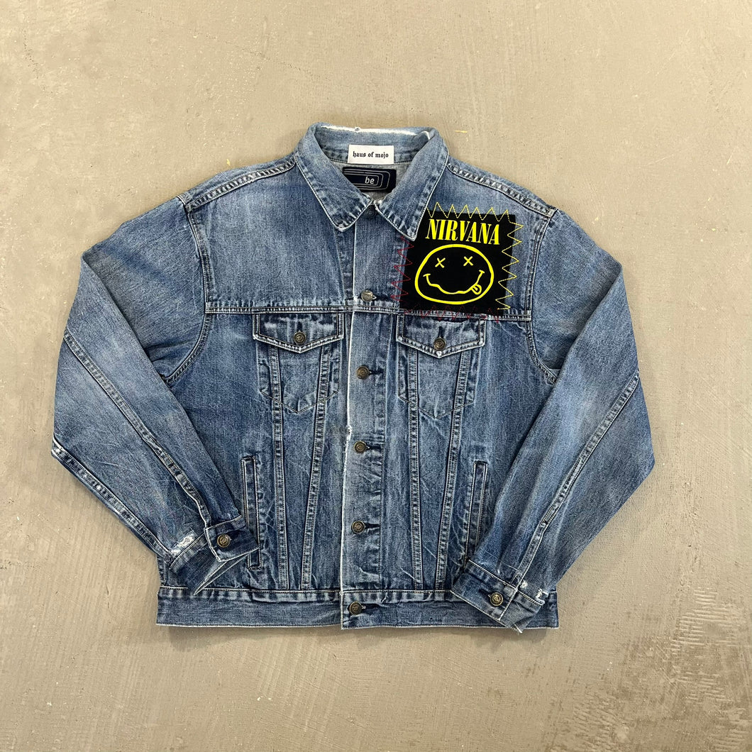 F- HOM AC/DC Nirvana Reworked Custom Denim Jacket