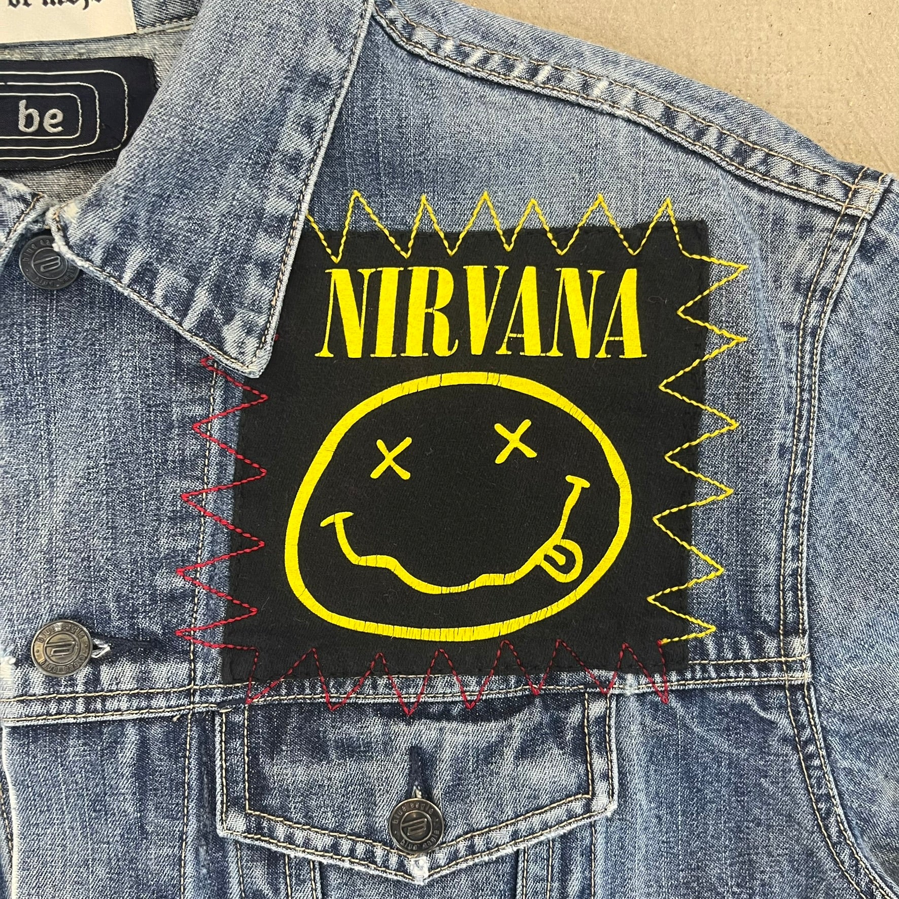 F- HOM AC/DC Nirvana Reworked Custom Denim Jacket