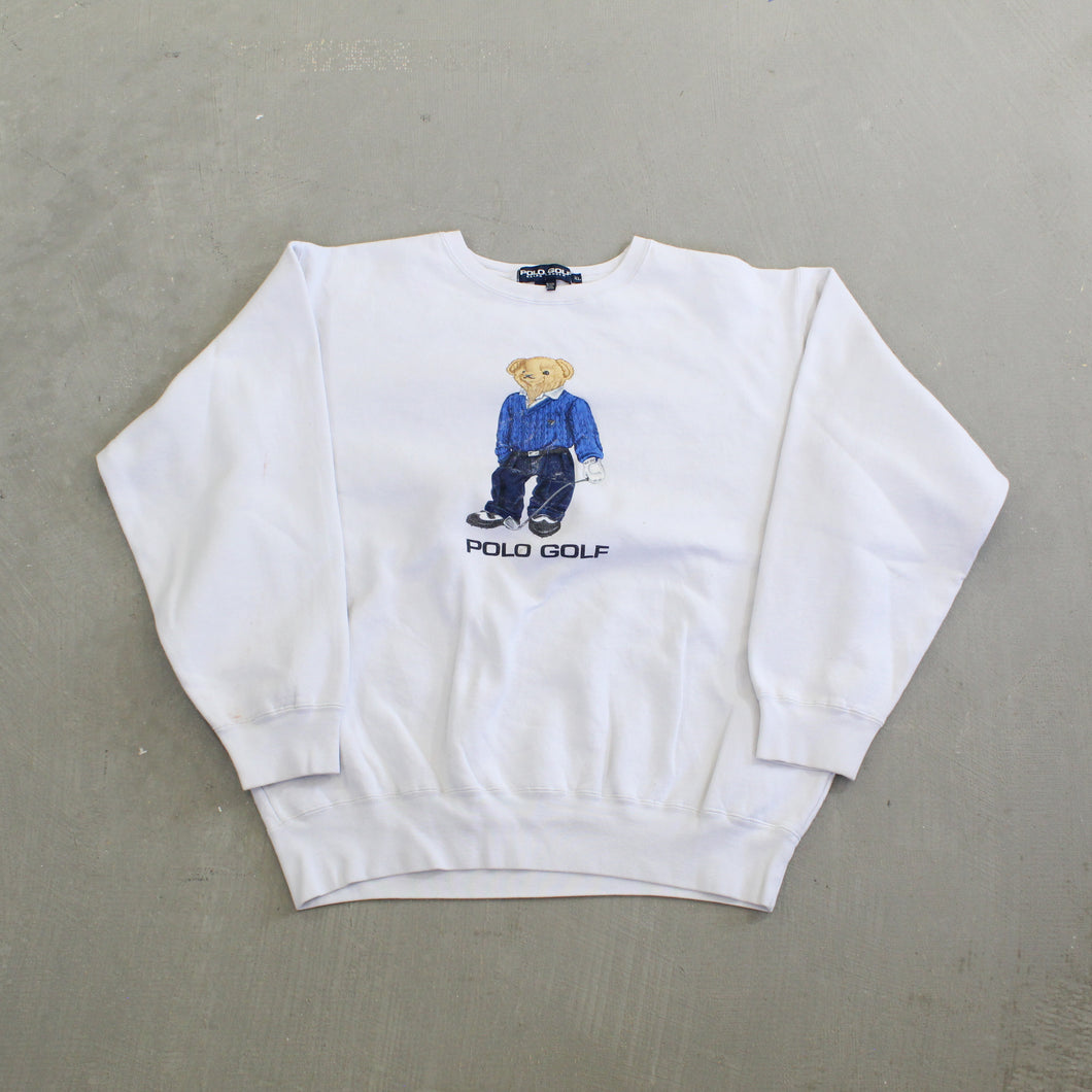 F- Vintage Ralph Lauren Polo Golf Teddy Bear Graphic Crewneck