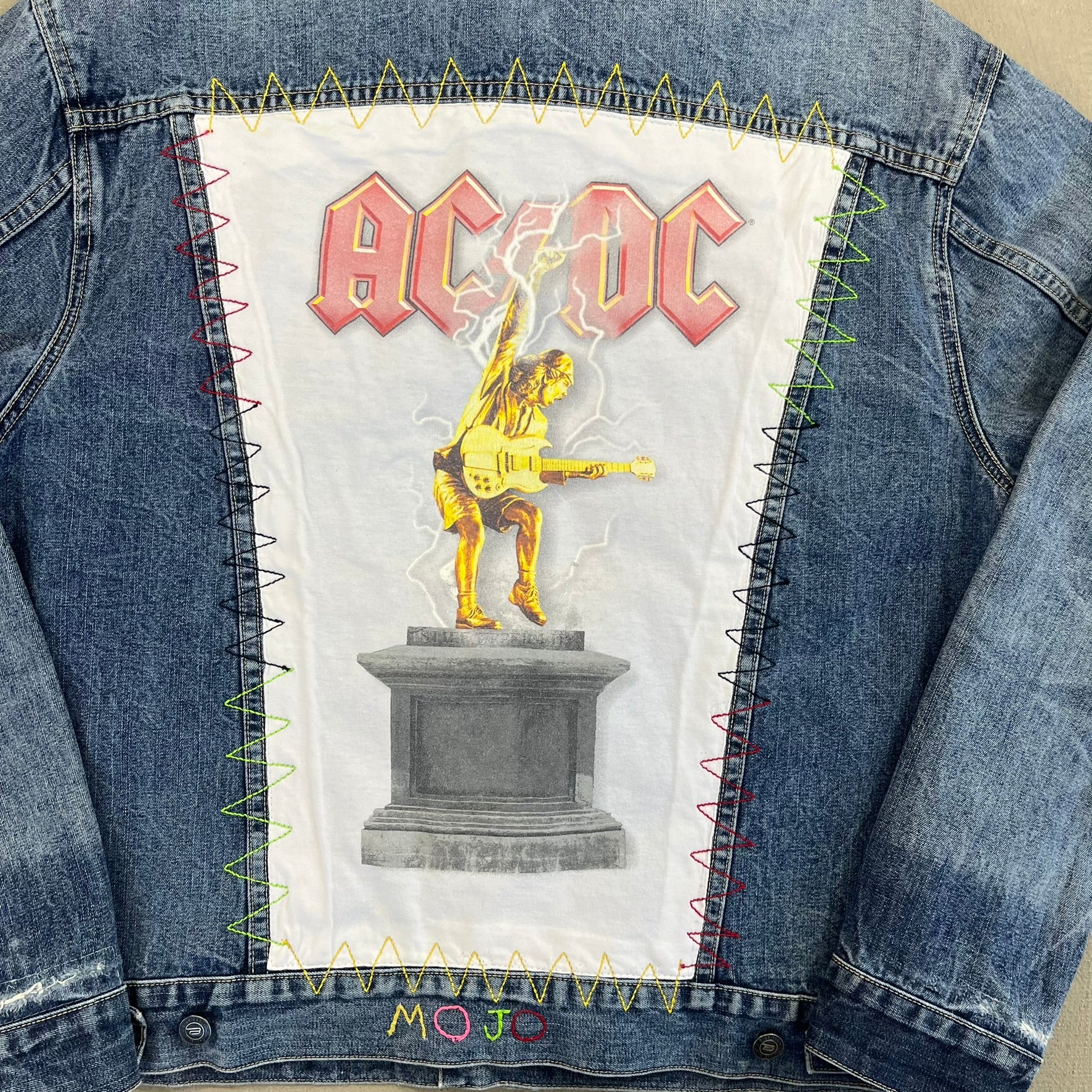 F- HOM AC/DC Nirvana Reworked Custom Denim Jacket