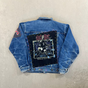 F- HOM AC/DC Blow Up Your Video Reworked Custom Denim Jacket