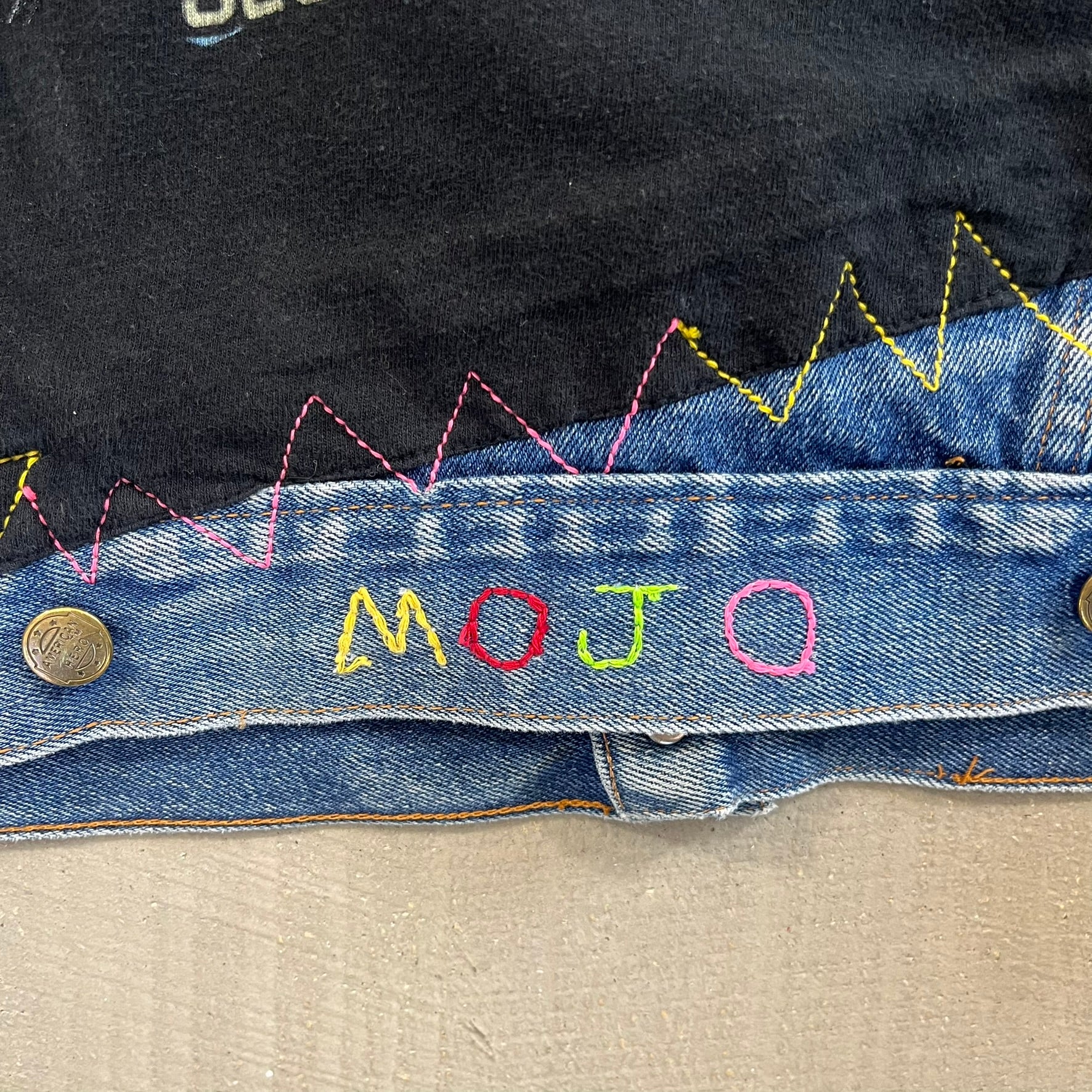 F- HOM AC/DC Blow Up Your Video Reworked Custom Denim Jacket