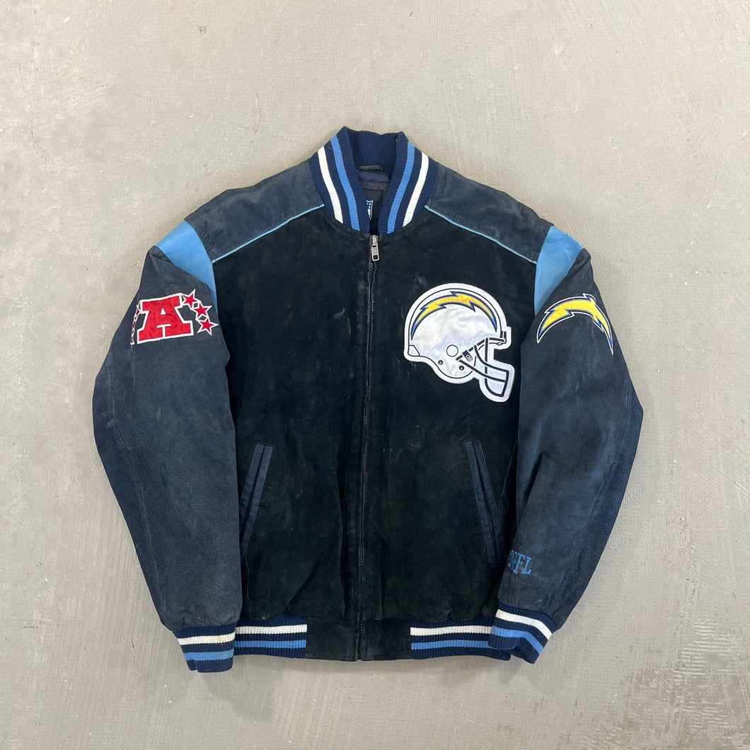 F- Vintage San Diego Chargers NFL Suede Jacket