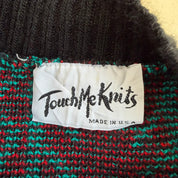 J- Vintage 90s Touch Me Patterned Made In USA Knit Sweater - XL
