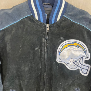 F- Vintage San Diego Chargers NFL Suede Jacket