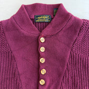 J- Vintage Eddie Bauer Maroon Henley Knit Sweater - L (fits XL)