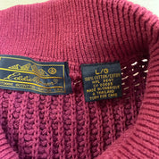 J- Vintage Eddie Bauer Maroon Henley Knit Sweater - L (fits XL)