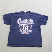 F- Vintage 1998 New York Yankees MLB World Series Champs Lee Tee
