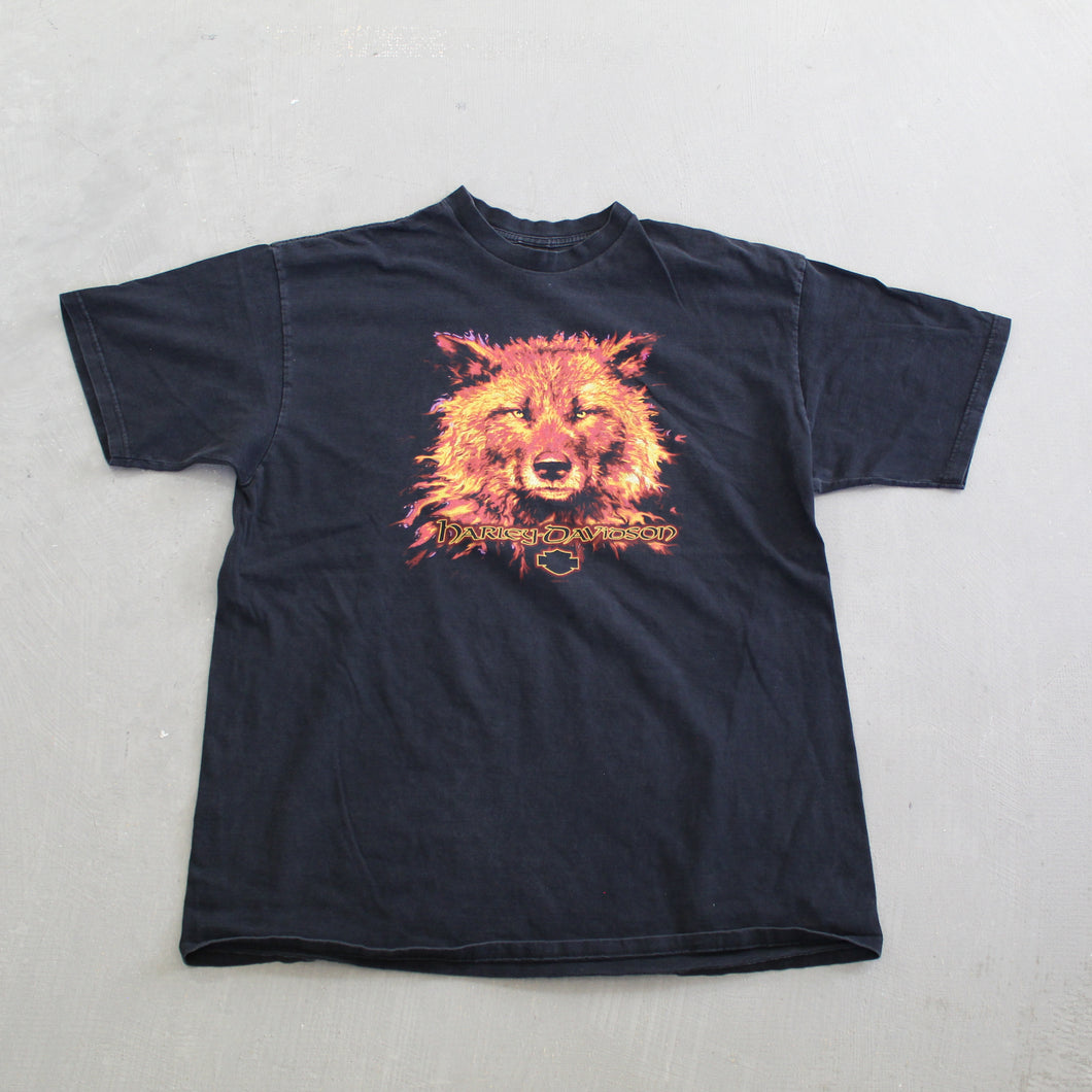F- Vintage 2000 Harley Davidson Phoenix Arizona Fire Wolf Tee