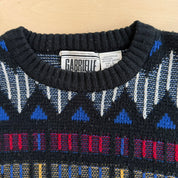 J- Vintage Gabrielle Patterned Knit Sweater - L