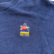 J- Vintage Lee Made In USA Manitowoc Yacht Club Embroidered Knit Sweater - XL