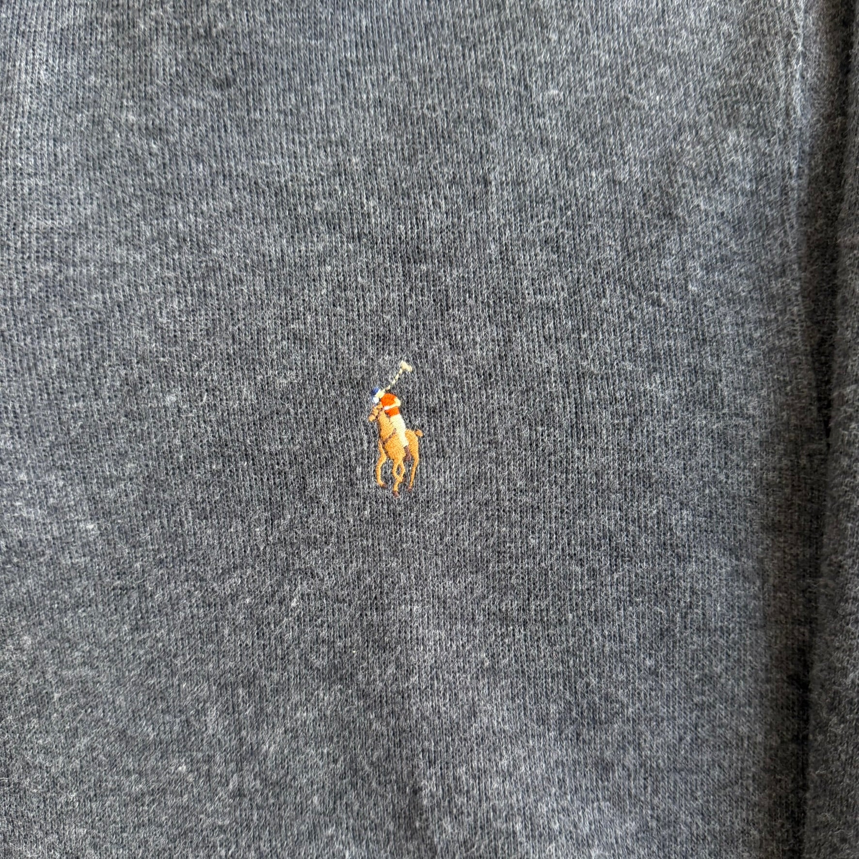 J- Vintage Polo RL Embroidered Logo Dark Grey Quarter Zip Sweater - M