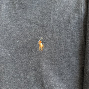 J- Vintage Polo RL Embroidered Logo Dark Grey Quarter Zip Sweater - M