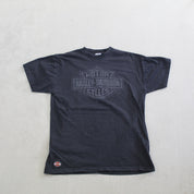 F- Vintage 1990 3D Emblem Harley Davidson Logo Single Stitch Tee