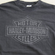 F- Vintage 1990 3D Emblem Harley Davidson Logo Single Stitch Tee