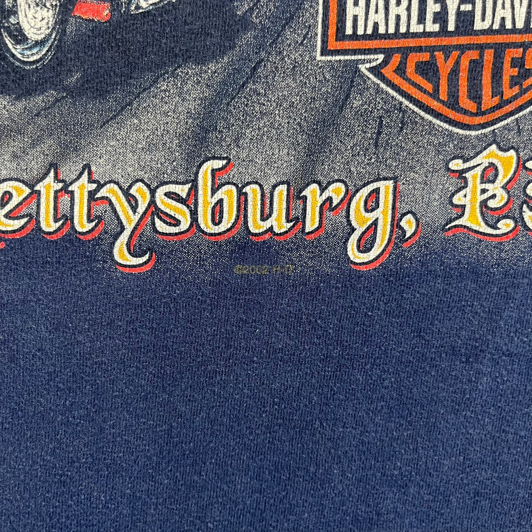 F- Vintage '02 Harley Davidson Gettysburg Pa Survivor Tee