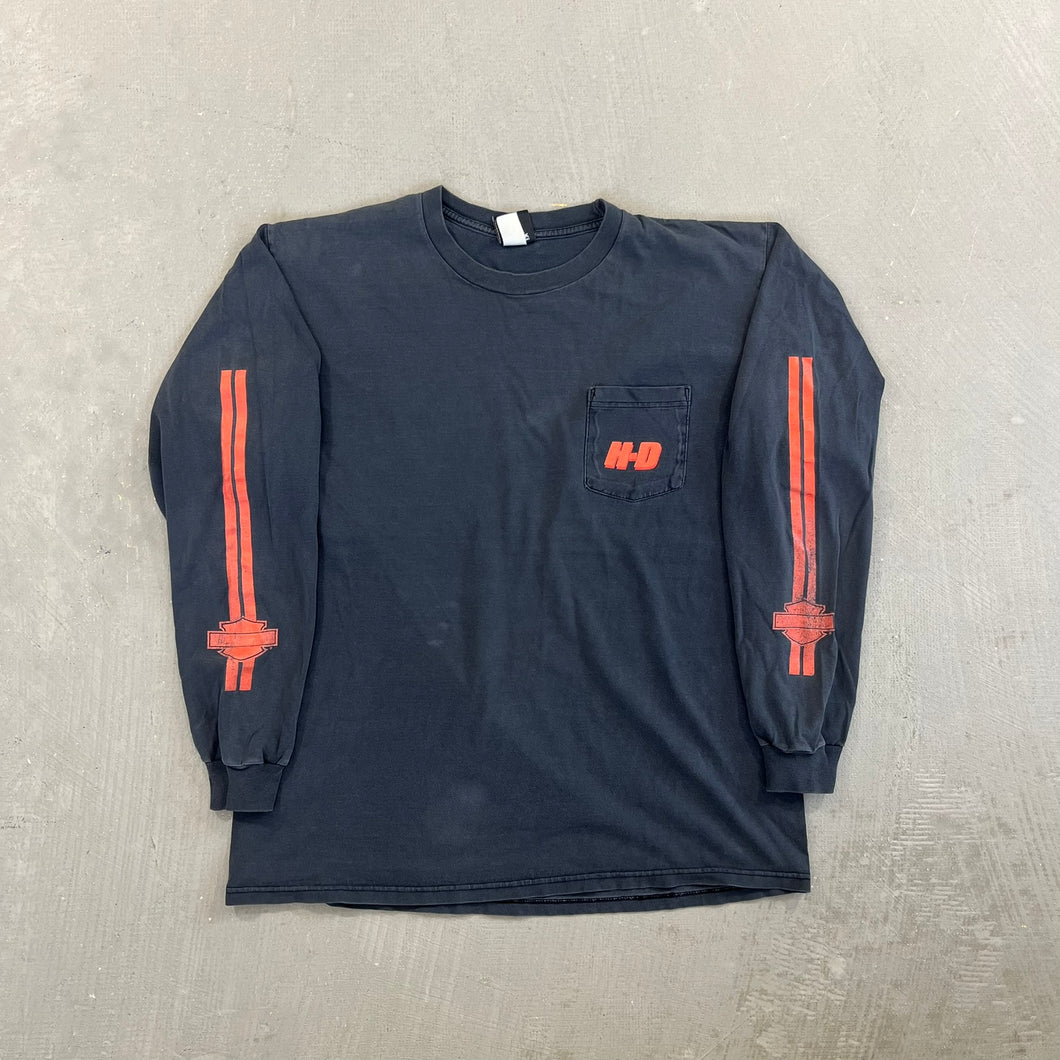 F- Vintage '03 Harley Davidson El Paso Texas Pocket Long Sleeve Tee