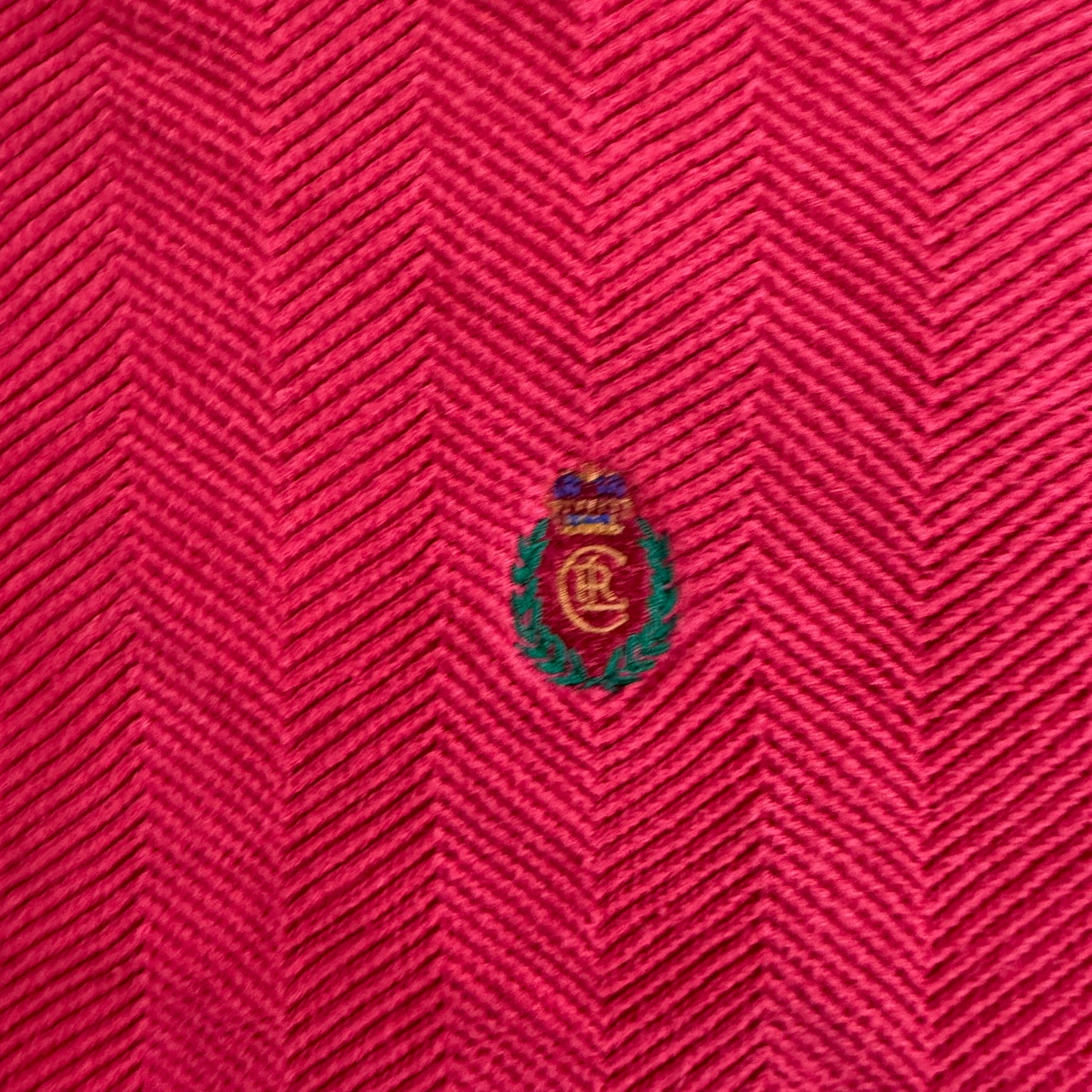 J- Vintage Chaps RL Embroidered Crest Red Knit Sweater - XL