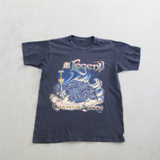 F- Vintage 1996 Harley Davidson A Legend Carved Stone Single Stitch Tee