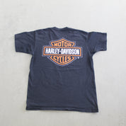 F- Vintage 1996 Harley Davidson A Legend Carved Stone Single Stitch Tee