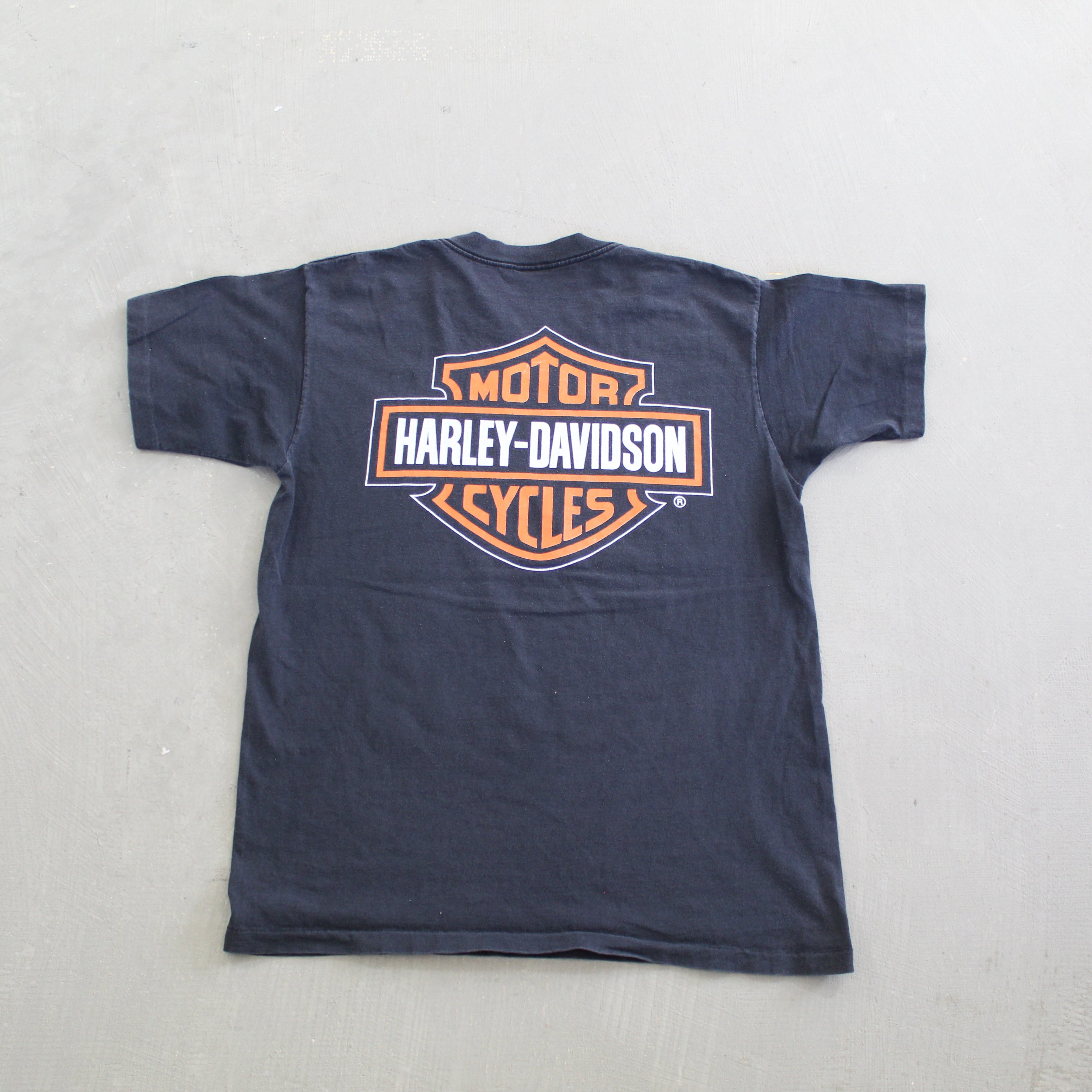 F- Vintage 1996 Harley Davidson A Legend Carved Stone Single Stitch Tee