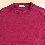 J- Vintage LL Bean Maroon Made In England Wool Knit Sweater - L