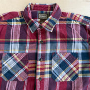 J- Vintage Schmidt Workwear Red/Navy Plaid Button Down Flannel Shirt - L