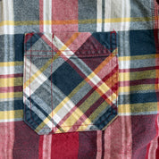 J- Vintage Schmidt Workwear Red/Navy Plaid Button Down Flannel Shirt - L