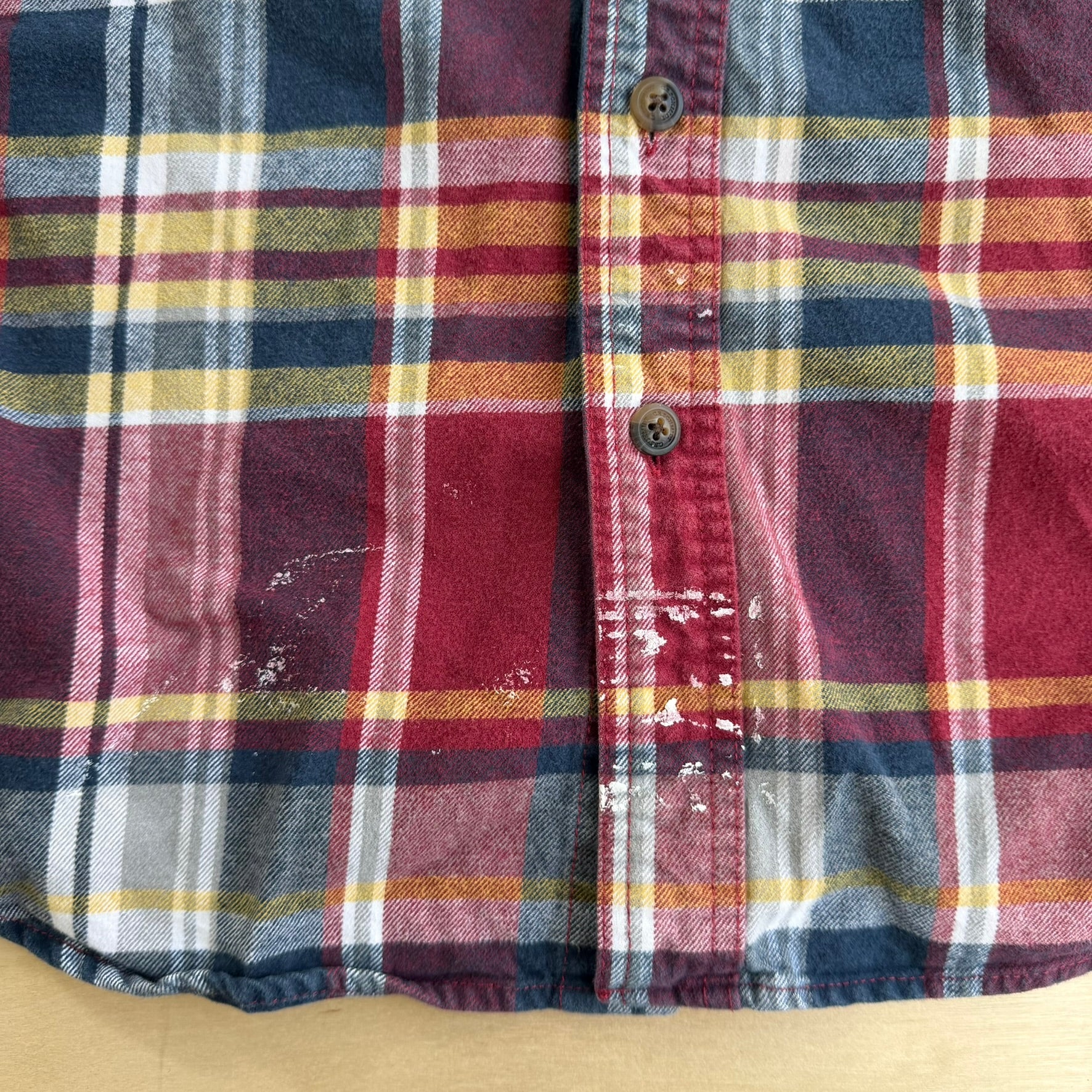 J- Vintage Schmidt Workwear Red/Navy Plaid Button Down Flannel Shirt - L