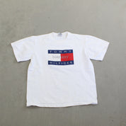 F- Vintage Tommy Hilfiger Logo & Text Tee