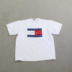 F- Vintage Tommy Hilfiger Logo & Text Tee