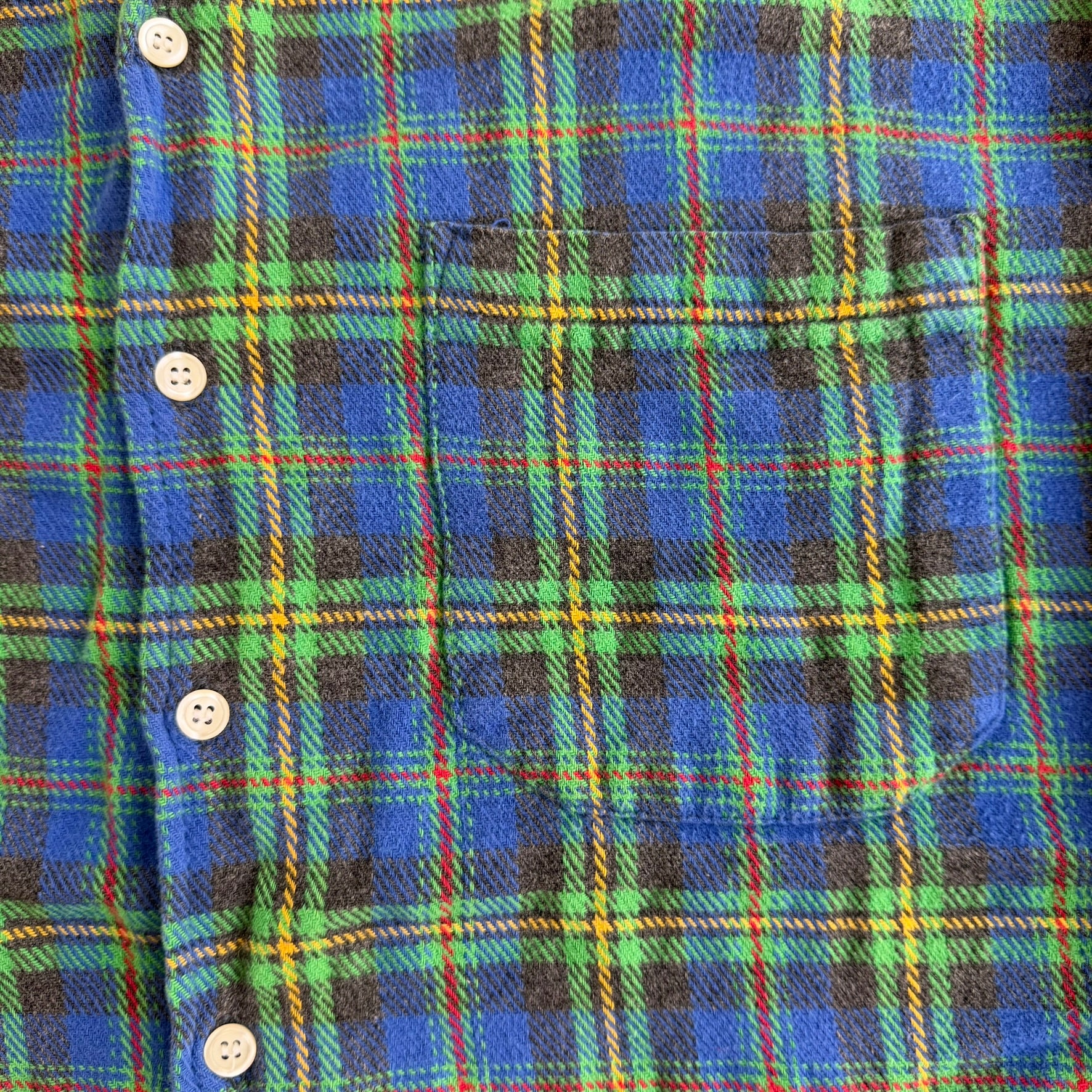 J- Vintage Gap Blue/Green Plaid Button Down Flannel Shirt - L