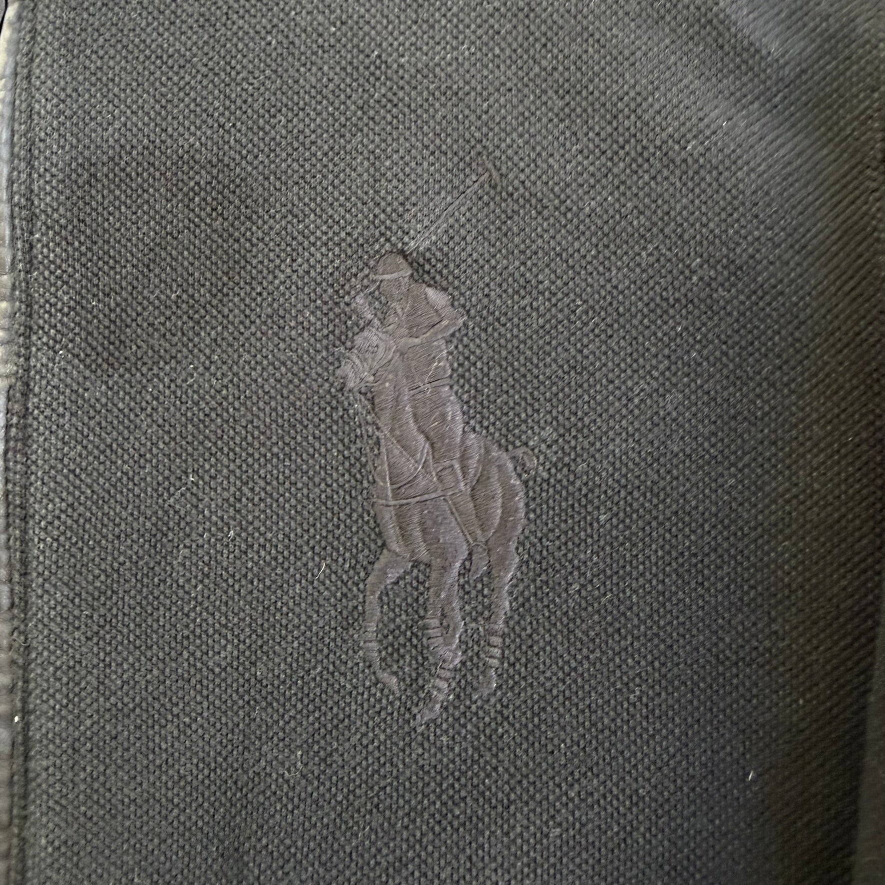 J- Vintage Polo Ralph Lauren Embroidered Logo Zip Up Black Track Jacket - XL
