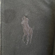 J- Vintage Polo Ralph Lauren Embroidered Logo Zip Up Black Track Jacket - XL