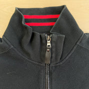J- Vintage Polo Ralph Lauren Embroidered Logo Zip Up Black Track Jacket - XL
