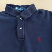 J- Vintage Polo Ralph Lauren Embroidered Logo Fleece Lined Rugby Shirt - L