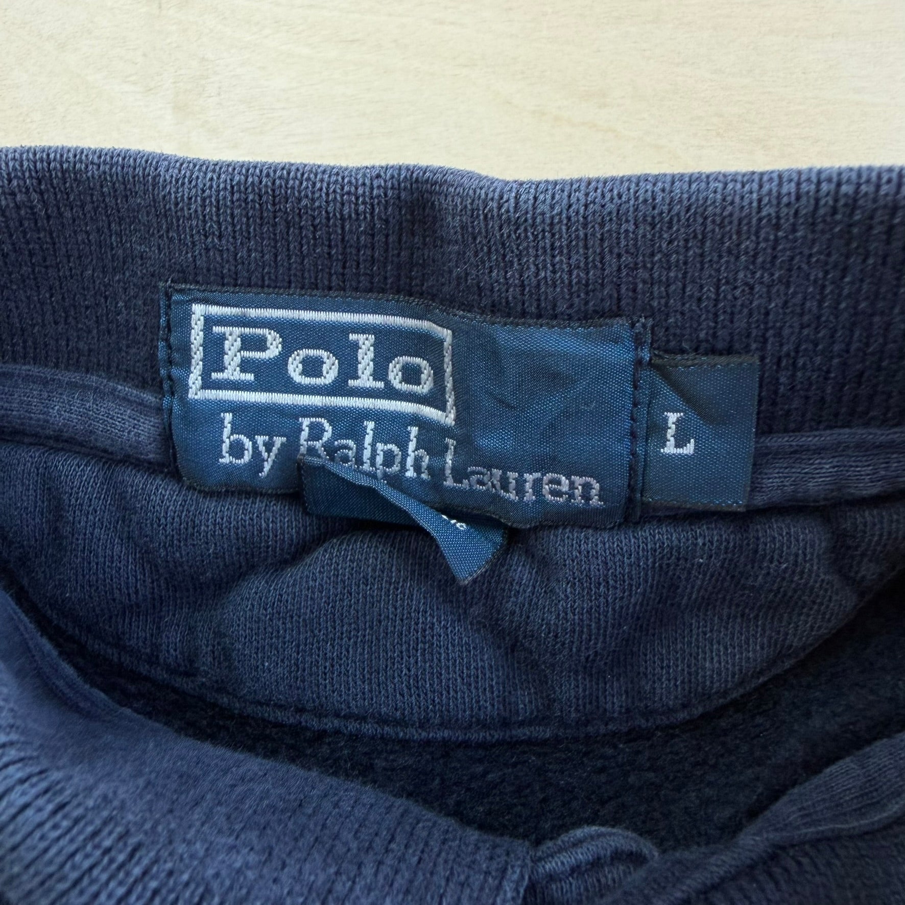 J- Vintage Polo Ralph Lauren Embroidered Logo Fleece Lined Rugby Shirt - L