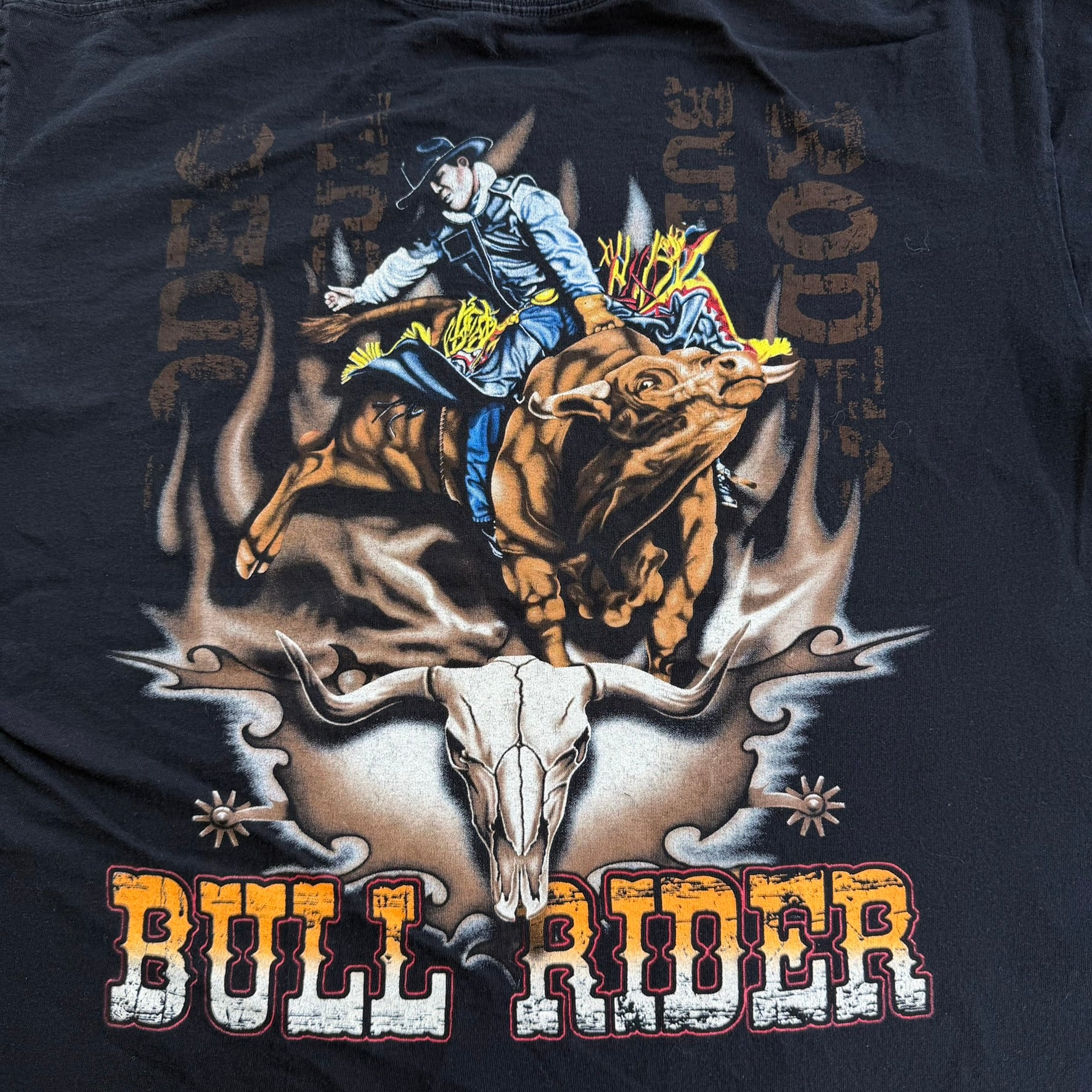 J- Vintage Bull Rider Cowboy Graphic & Text Tee - XL