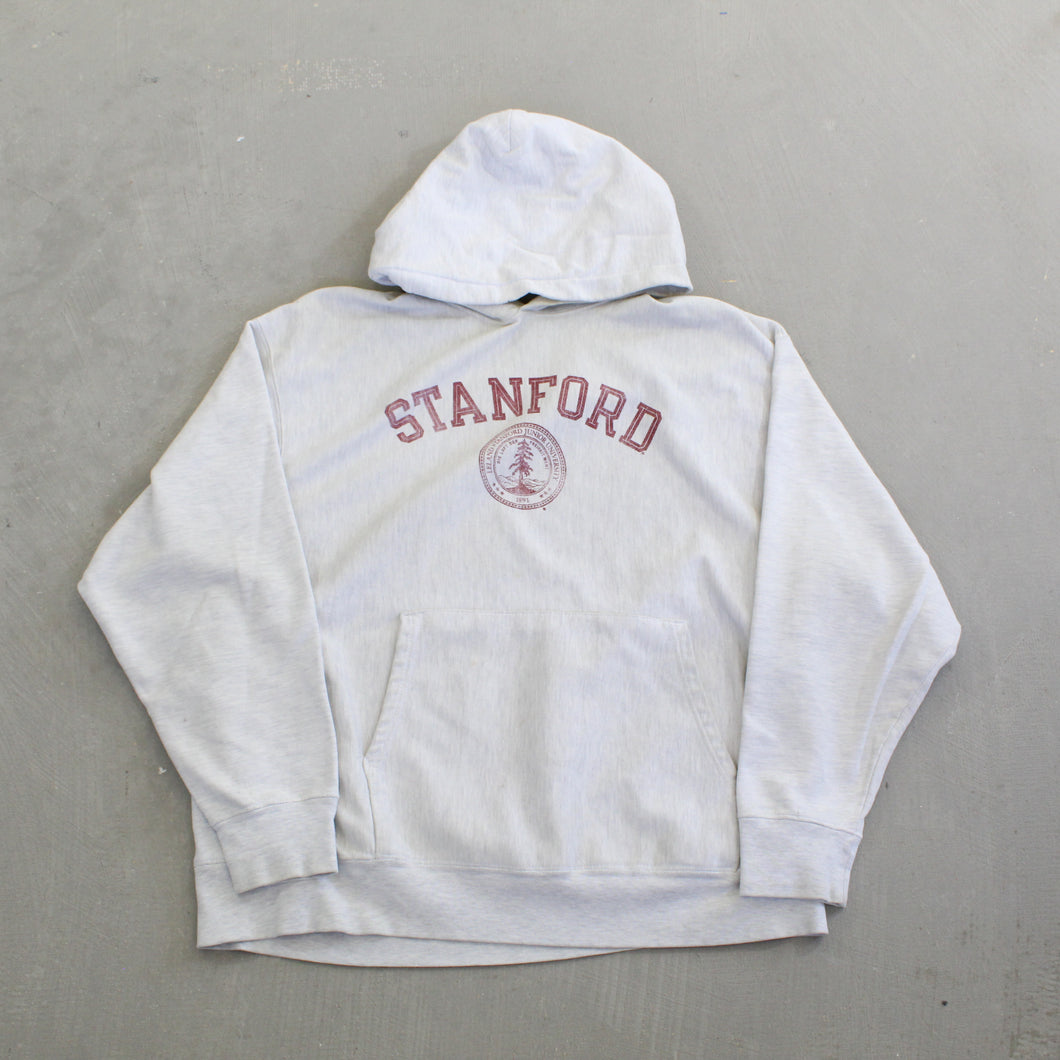 F- Vintage 00s Champion Stanford University Text Reverse Weave Hoodie