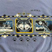 J- Vintage '94 Alaska Wolves Graphic Made In USA Crewneck - L/XL