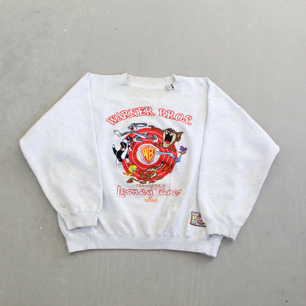 F- Vintage Looney Tunes Embroidered Characters & WB Logo Crewneck