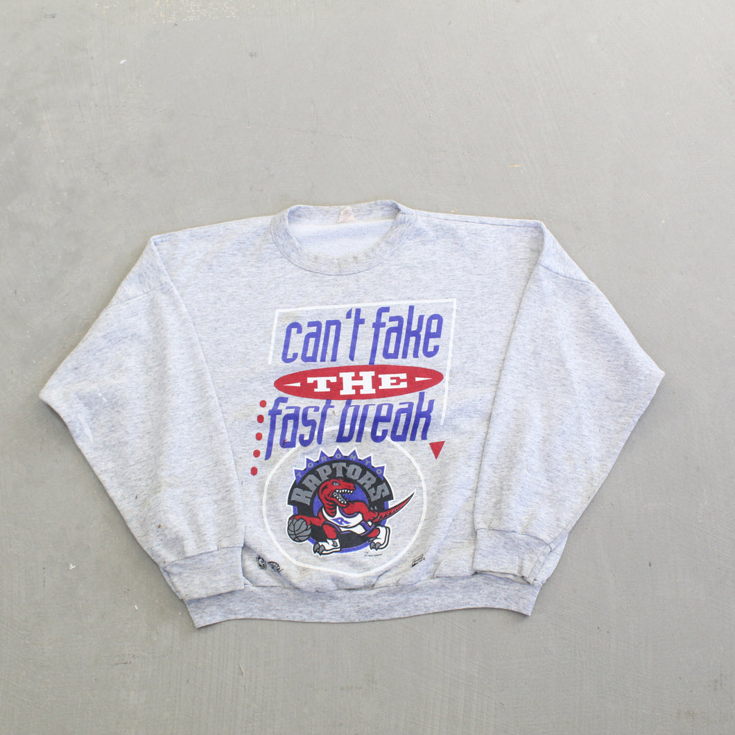 F- Vintage '94 Raptors NBA Can't Fake The Fast Break & Old Logo Crewneck